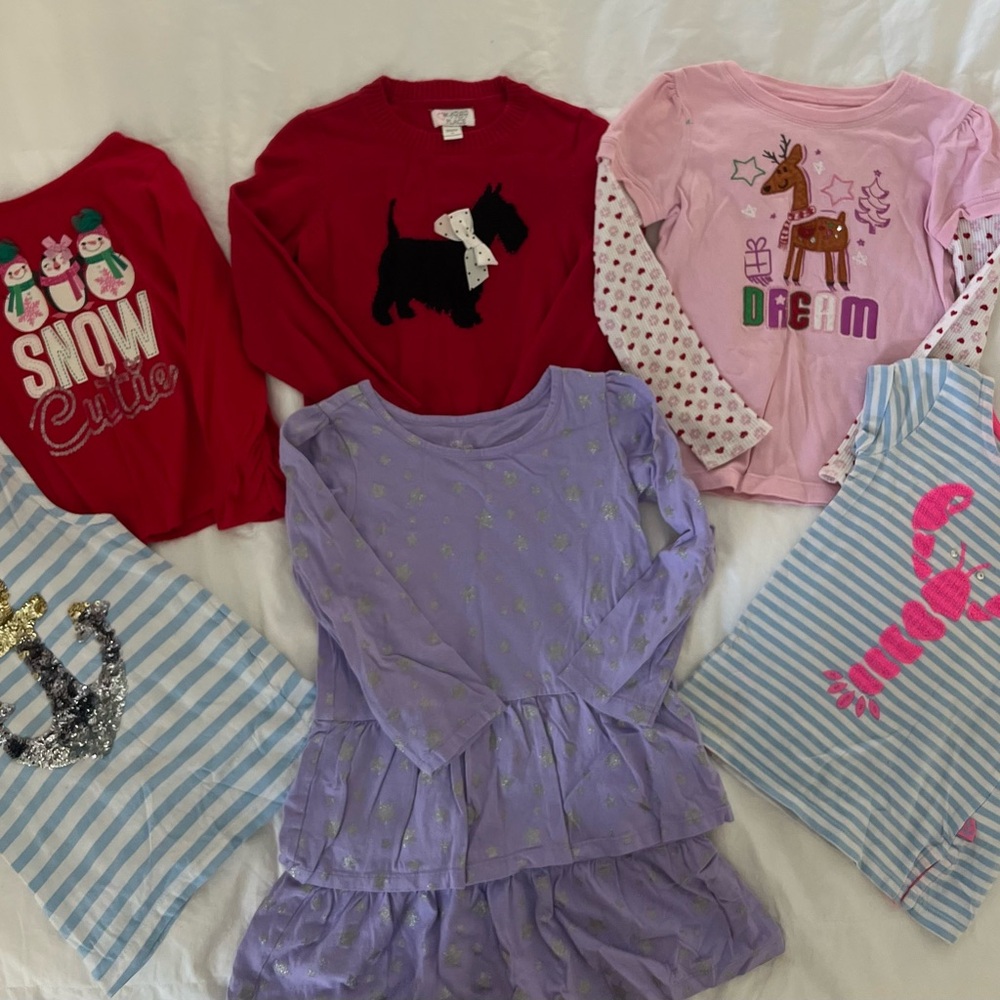 Bundle of 6 girls shirts all size 4t